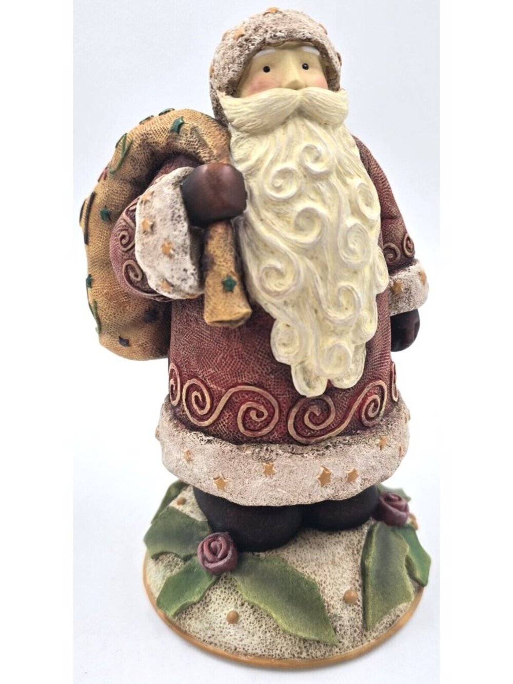 Lang & Wise 2001 Santa's Cheer First Edition Classic Santa Figurine Karen Crouch
